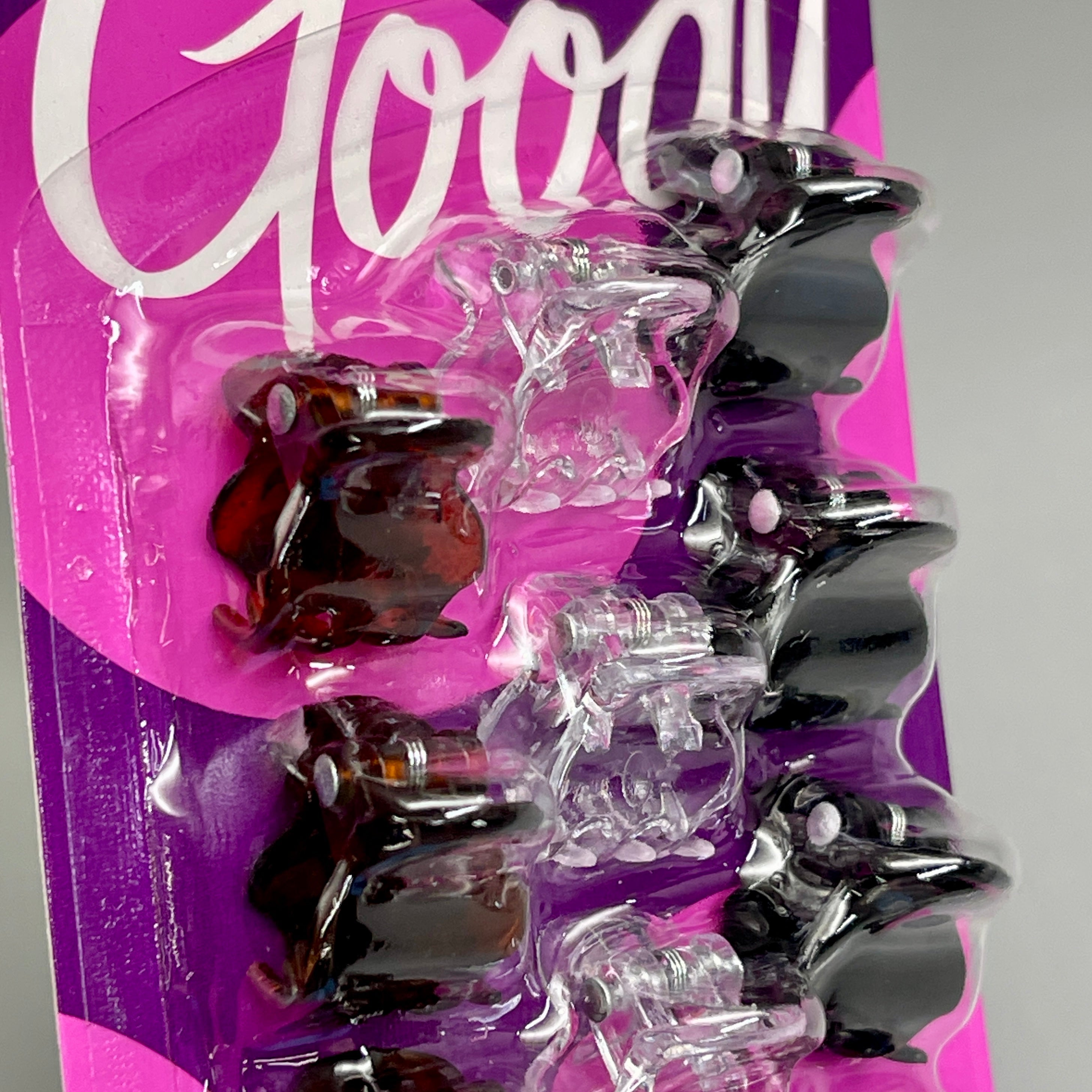 GOODY Mini Claw Hair Clips 15 CT Black/Brown/Clear 3000136 (New)